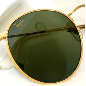 VTG 90s Ray-Ban B&L Gold Round Metal Preppy Sunglasses Fall Unisex 50mm thumbnail 8