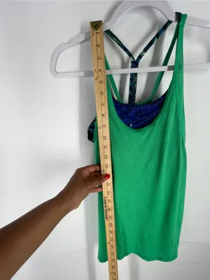 C9 by Champion Green Layered Tank with Blue‎ Strappy Sports Bra thumbnail 6