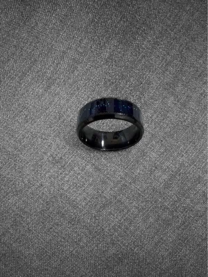 Blue Galaxy Glitter Inlay Band Ring Size 8 - Unisex thumbnail 6