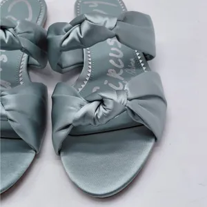 Sam Edelman Circus NY Womens Sandals 7.5 Blue Satin Bow Slides Feminine Coquette thumbnail 9