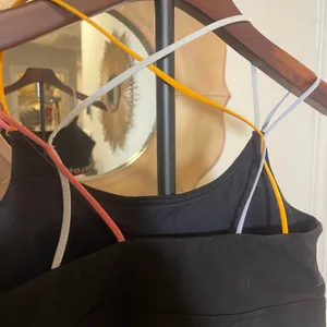 Peloton Women’s Black Logo Sports Bra with Colorful Criss Cross Straps Active thumbnail 6