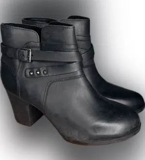 Rockport Black Leather Booties Size 8.5 thumbnail 1
