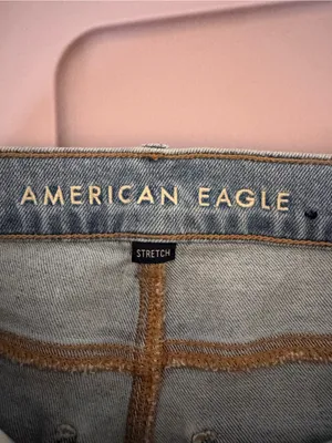 American Eagle Super High Rise Straight Jeans Light‎ Wash Size 4 thumbnail 5