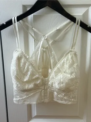 Aerie Joy Lace Longline Bralette in White thumbnail 2
