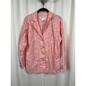 Crabtree&Evelyn Pink Floral Cotton&Bamboo Long Sleeve Pajama Set Sz.M thumbnail 5
