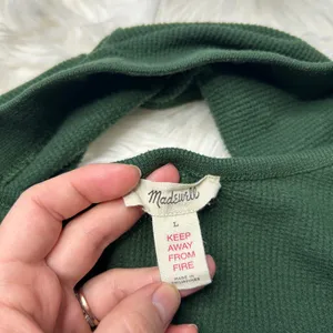 MADEWELL Bralette Womens Size Large Waffle Knit Cozy Comfy Forest Green Casual thumbnail 4