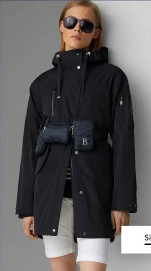 Vintage BOGNER Hooded black ladies ski jacket size medium thumbnail 1