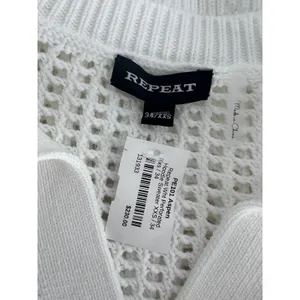 REPEAT White Perforated Drawstring Sweater‎ Size XXS thumbnail 9