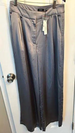 Express silky dress pants high waist wide leg size 6S thumbnail 1