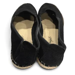 Free People Espadrille Slip On Shoes Womens 7.5 Black Suede Coastal Resort Boho thumbnail 5
