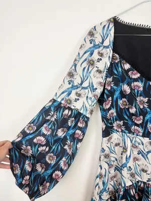 ELLIATT Emilia Long Sleeve Floral Sweetheart Neckline Mini‎ Dress Size Small thumbnail 5