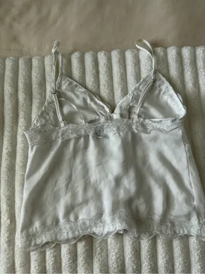 Princess Polly White Satin Lace-Trim Button Cami thumbnail 5
