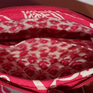 Vera Bradley Wristlet, Fuschia & White, Zip Around thumbnail 5