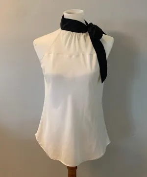 New York & Co. Sheer Blouse Tie Front thumbnail 1