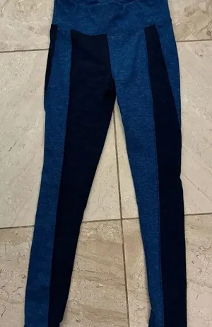 Free People movement XS blue and black leggings thumbnail 1