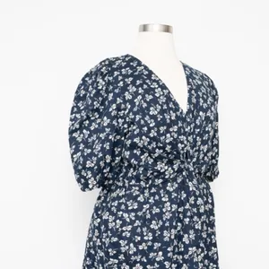 Lauren Ralph‎ Lauren. 80s Puff Sleeve Floral Cotton Voile Dress. thumbnail 9