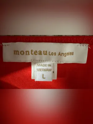 Monteau Los Angeles Smocked Waist Tiered Midi Dress in Bright Red Sz L thumbnail 4