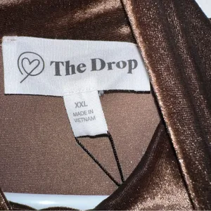 NWT THE DROP Fabia Ruched Velvet Mockneck Mini Dress‎ in Coffee Bean - XXL thumbnail 7