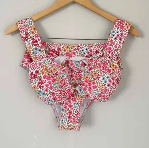 Shein Multi Colored Floral Print Two Piece Bikini Size Small thumbnail 1