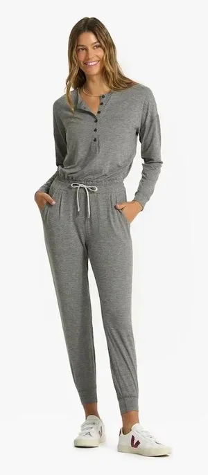 NEW Vuori Womens Jumpsuit Lux‎ Henley Heather Gray Size S thumbnail 1
