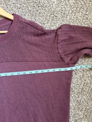 Maurices Dusty Mauve Textured Crewneck Sweater Fall Comfy Casual XL thumbnail 7