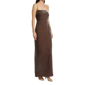 NWT REFORMATION Frankie Velvet Maxi Gown Dark Gray Dress Sz 8 thumbnail 5