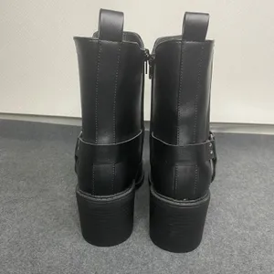 Pazzle Ankle Boots Womens Block Heel‎ Western Buckle Detail Black Sz 9 thumbnail 5