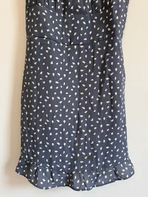 Abercrombie & Fitch Mini Polka Dot Dress Size Small Gray White thumbnail 5