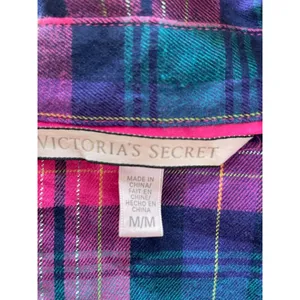 Women's Victoria's Secret Plaid Pajama Top M Pink Purple thumbnail 3