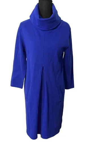 Tyler Böe Blue Funnel Neck Sweater‎ Dress Small Cotton Cashmere Knit Pockets thumbnail 1