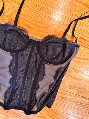 Urban Outfitters Black Lace Corset Sexy S Top thumbnail 6