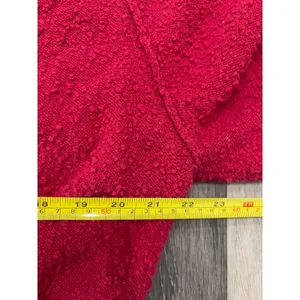 Free People Nubby Knit Sweater Medium Red V Neck Balloon Sleeve Cozy thumbnail 4