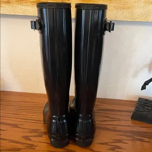 Hunter Glossy Dark Navy Knee-High Boots Navy size 6 thumbnail 6