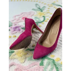 J.Crew Magenta Pink Suede Pointed Toe Stiletto Pumps Made in Italy Size‎ 8.5 thumbnail 3