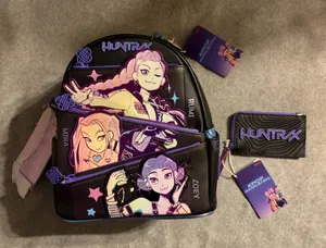 Loungefly K-Pop Demon Hunters Hunter/x Trio Mini Backpack and Wallet thumbnail 1