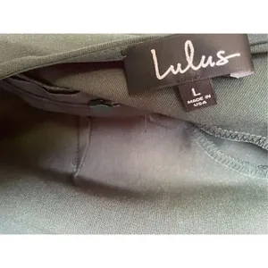 NWT Lulus Olive Green Open Back Long Sleeve Round Neck Dress Size L Party Knee L thumbnail 11