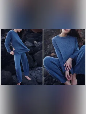 NWT Free People Free-Est Button Up Sweater Set - Blue Sea Combo - XS thumbnail 2
