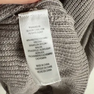 Ella Moss Barley Gray Cut Out Cashmere Blend High Neck Knit Tunic Sweater Size M thumbnail 5