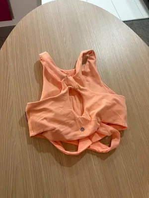 Athleta Conscious Crop Tank Top Small Peach Sleeveless Fitted Removable Pads thumbnail 2