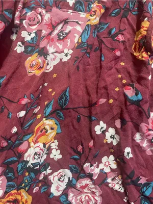 Xhilaration Burgundy Floral Lace-Up Tank thumbnail 4