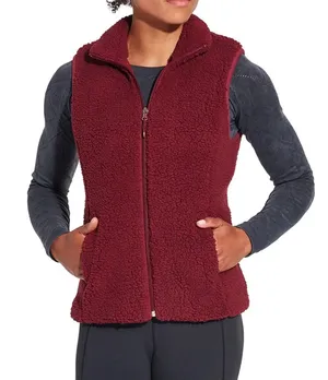 Calia By Carrie Underwood Sherpa Crimson Vest With Pockets Size Large thumbnail 1