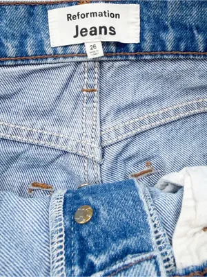 REFORMATION Cynthia High Rise Straight Jean Colorado Wash thumbnail 12