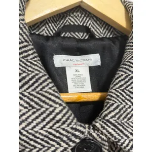 Isaac Mizrahi Live Womens XL Herringbone Wool Coat preppy academia professional thumbnail 14