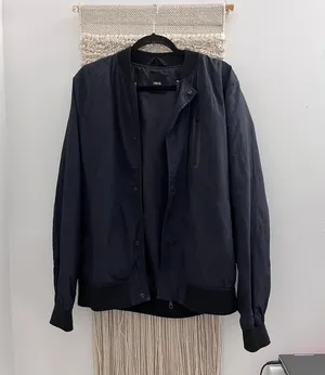 Navy Blue Bomber Jacket thumbnail 5