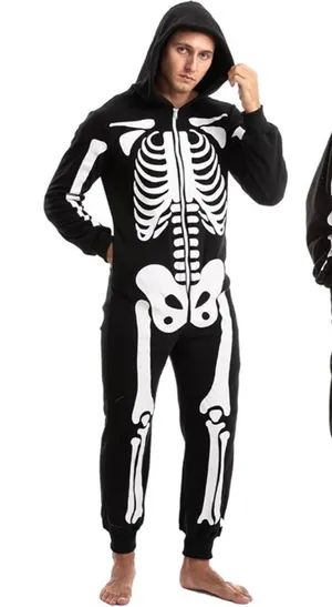 Spooktacular Creations Halloween Skeleton Costume Unisex Jumpsuit Union Suit LG thumbnail 1