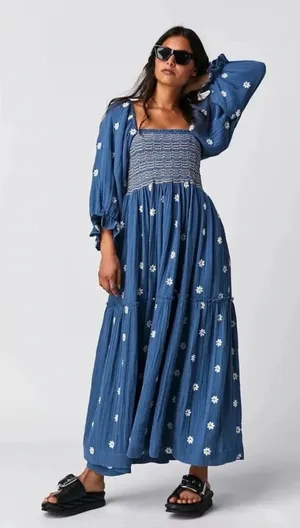 Free people Dahlia Embroidered Maxi Dress thumbnail 1