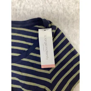 Liz Lange Maternity Target Striped Short Sleeve Ruched T-Shirt Navy Green S NEW‎ thumbnail 3