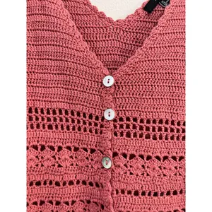 Forever 21 Pink Crochet Knit Mini‎ Dress Y2K Coquette Size Small thumbnail 3
