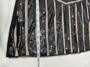 Metme Black Sequin V-Neck Evening Top‎ Size XXL thumbnail 8