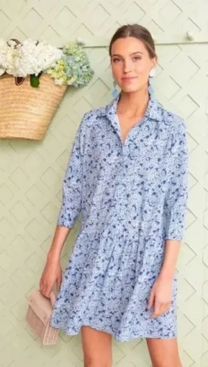 Tuckernuck Blue Floral Button-up Shirtdress thumbnail 1